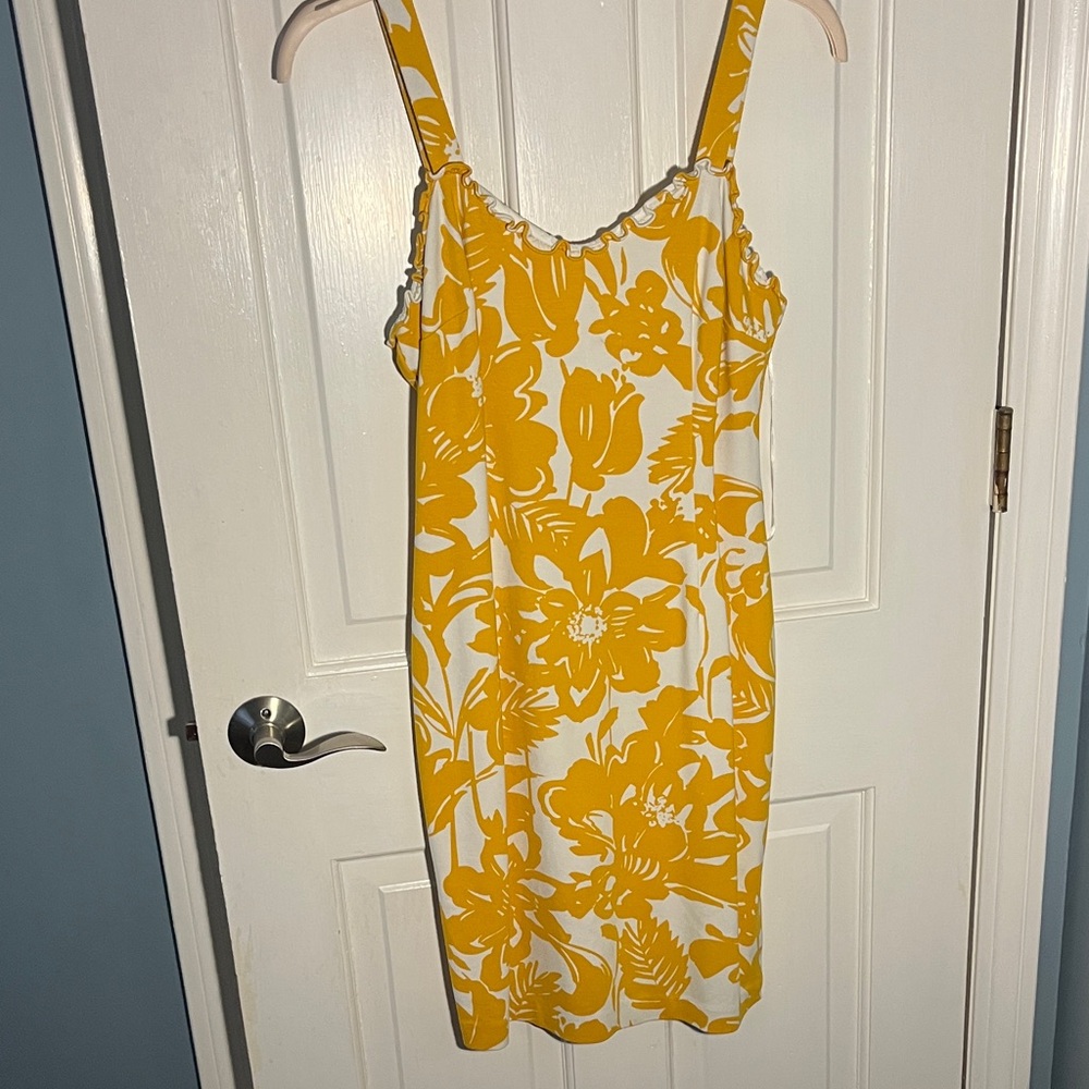 Trina Turk Yellow and White Floral Mini Dress